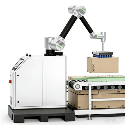 Er den kollaborative palleteringsrobot velegnet til produktionsmiljøer med begrænset plads?